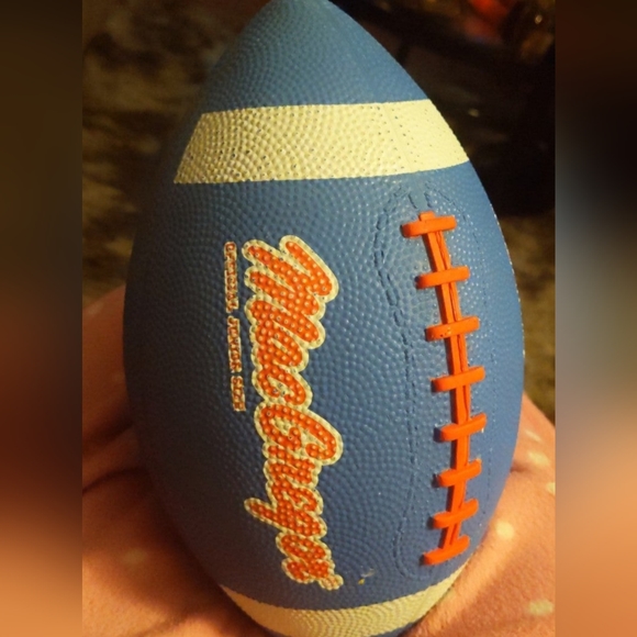 Football Varsity Official Junior Size By MacGregor Blue White Rubber - Picture 5 of 8